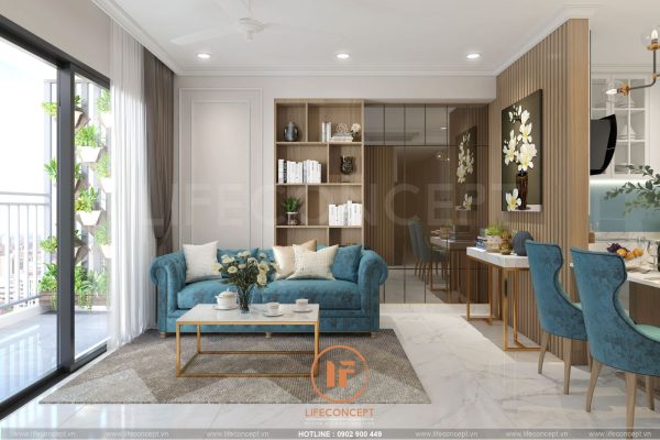 nội thất phòng khách tân cổ điển Novaworld Phan Thiết