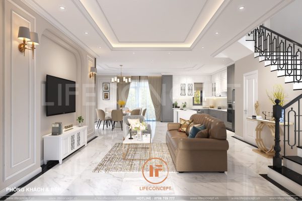 nội thất phòng khách tân cổ điển Novaworld Phan Thiết