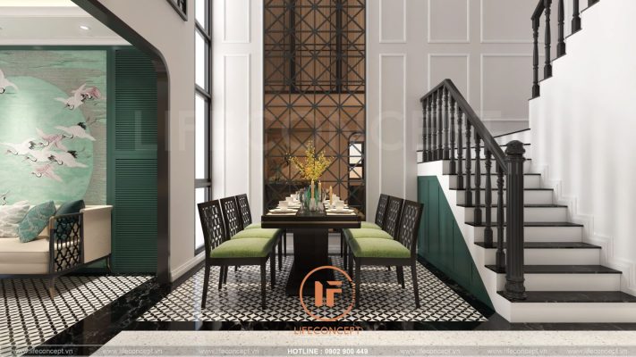 Thiết kế nội thất biệt thự song lập Novaworld Phan Thiết Indochine ở các không gian